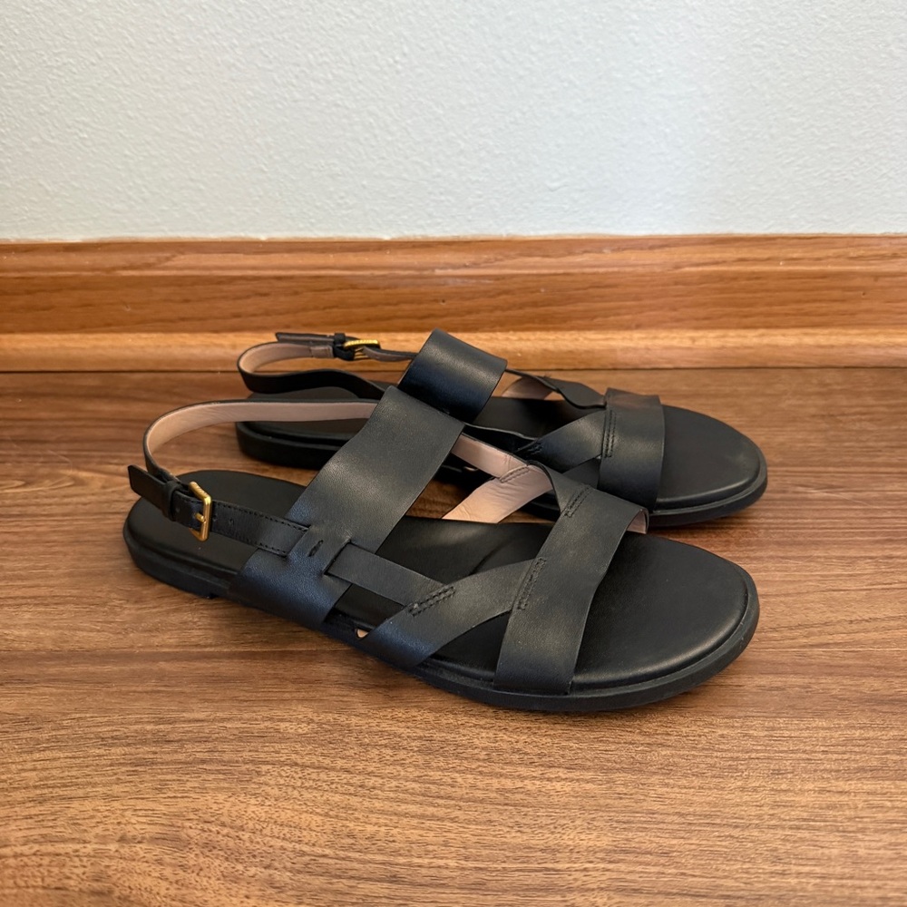 Cole Haan Black Leather Strap Sandals Size 7.5